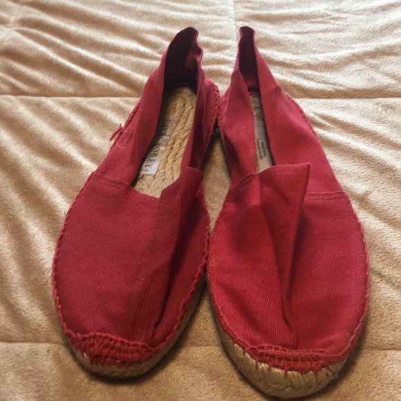 Laura Ashley Shoes - Hand Sewn Red Canvas Shoes by Laura Ashley